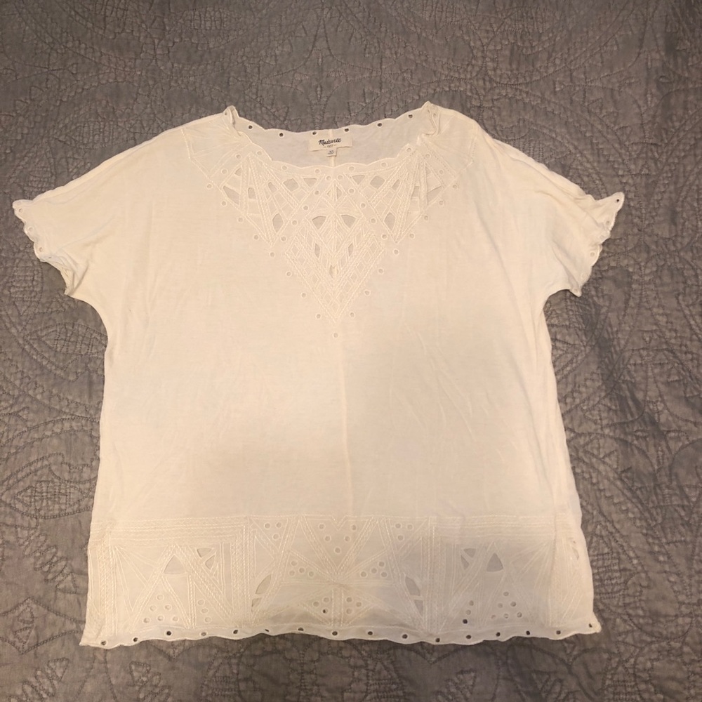 Madewell embroidered eyelet top